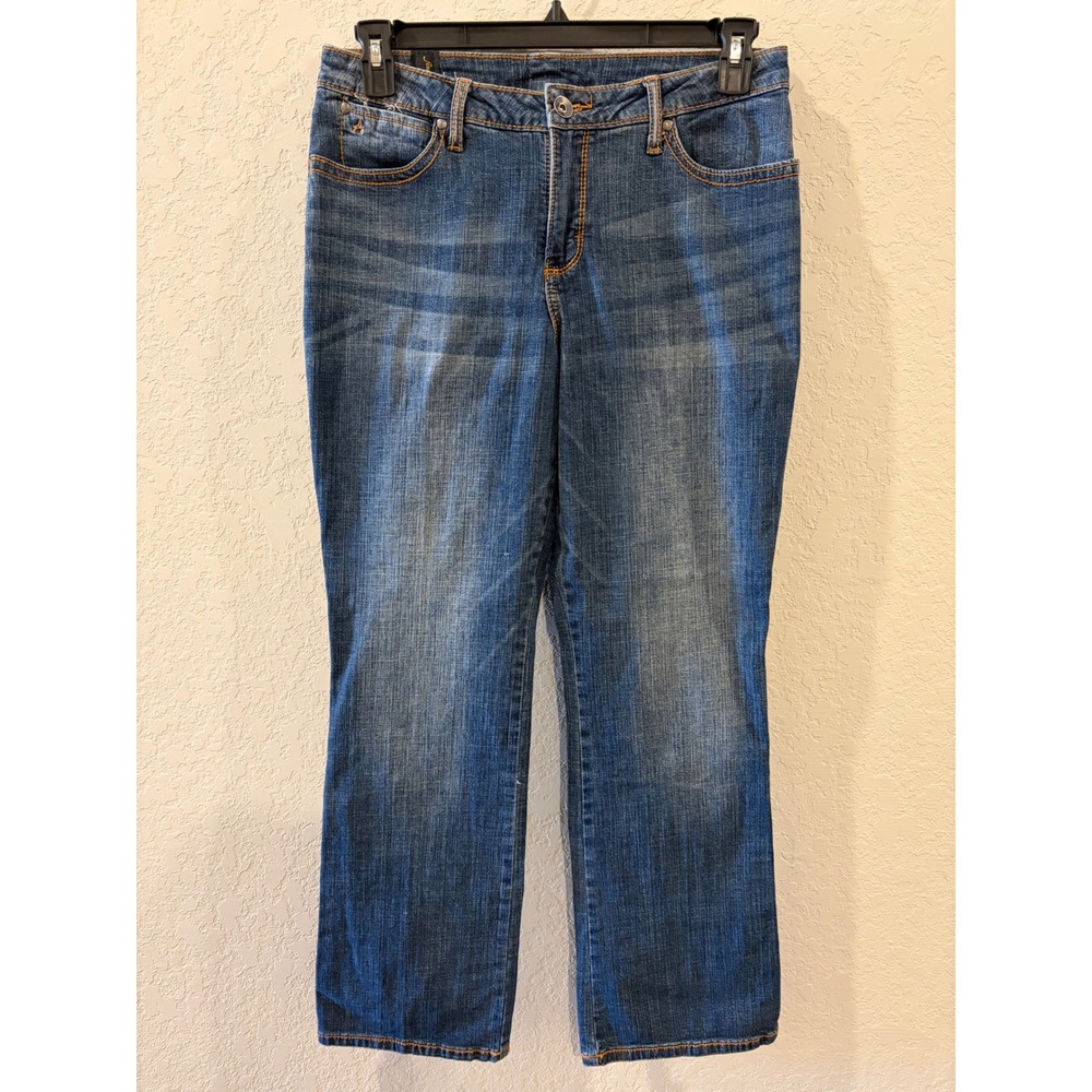 Wrangler Aura Womens Jeans 8 Short Blue Medium Wash Straight Leg 10WUT74AG